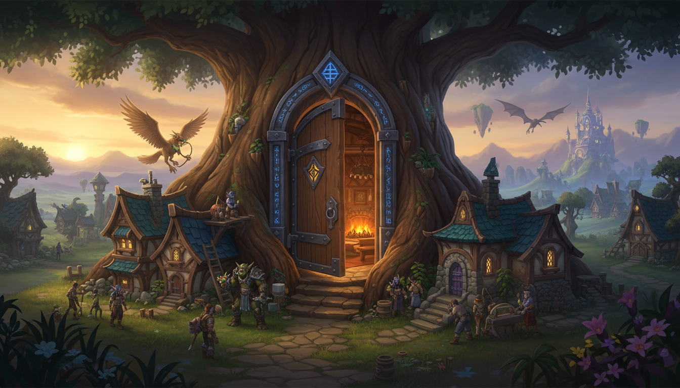 AI-generated hero image for After 20 Years, World of Warcraft Finally Opens the Door to Player Housing