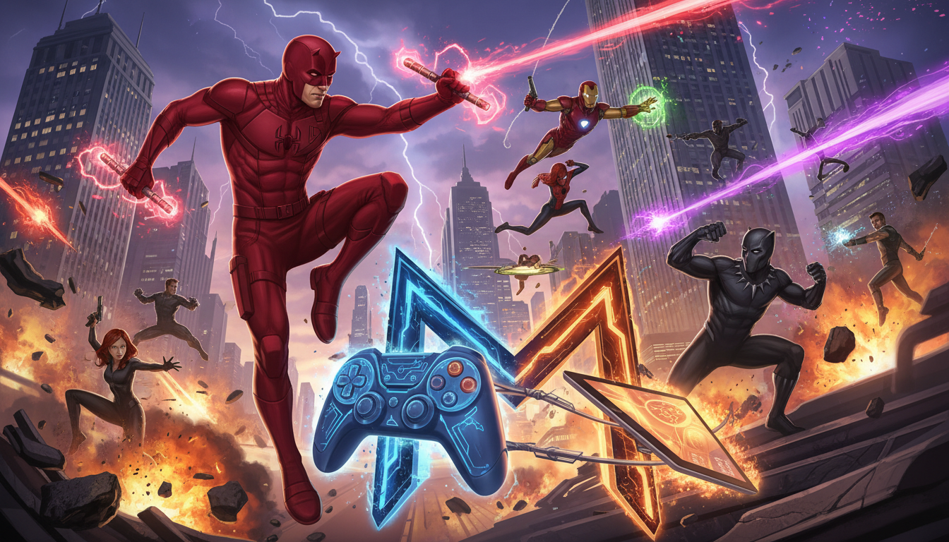 AI-generated hero image for Daredevil Enters the Fray as Marvel Rivals Deploys Cross-Platform Progression